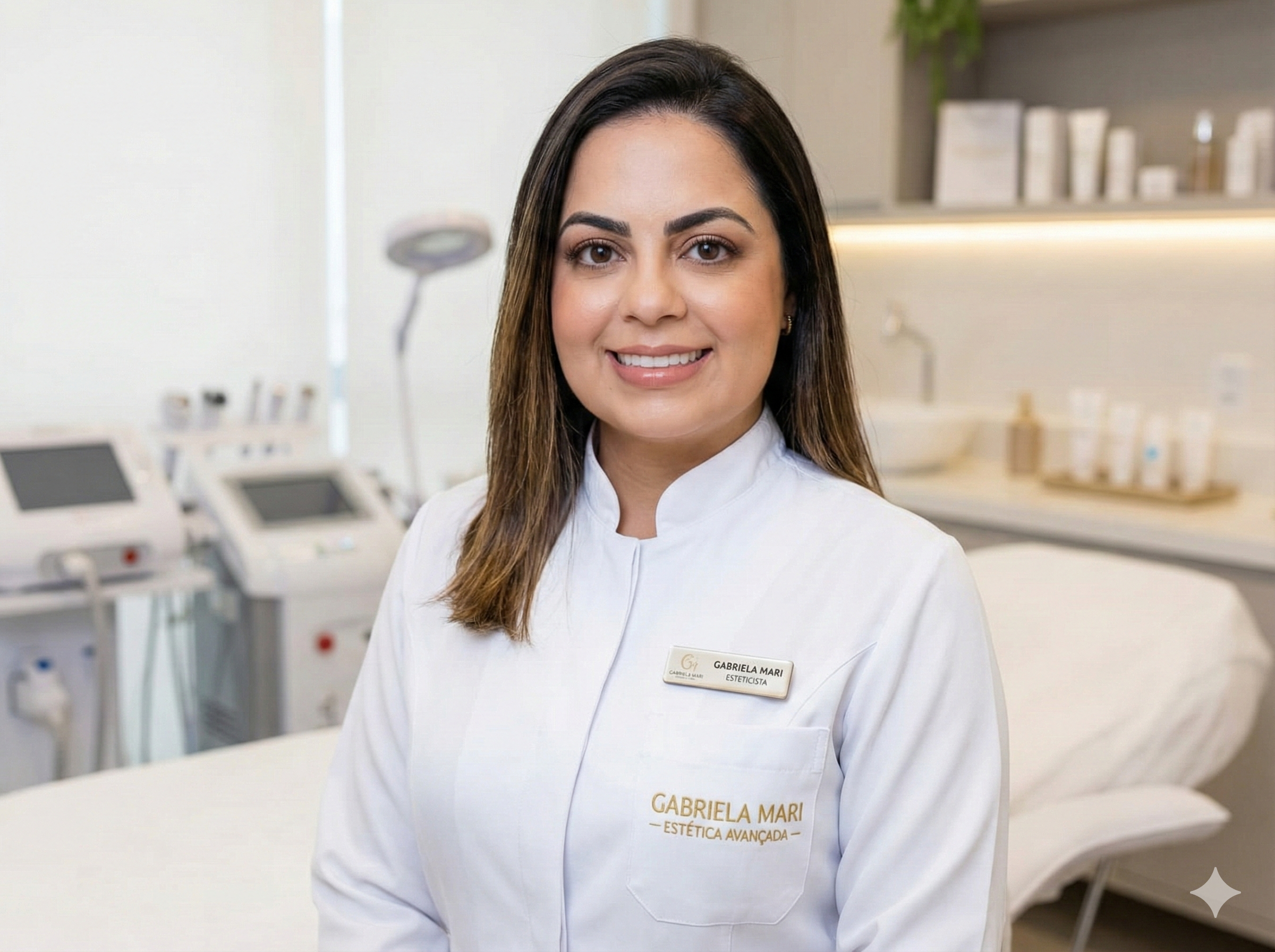 Enfermeira Gabriela realizando tratamento estético facial em Caçapava